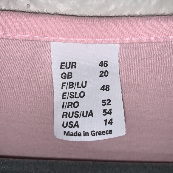 GEORGIA K.  pink cotton shortsleeved T-shirt Sz XL/14 scoop neck Made in Greece - Picture 3 of 7